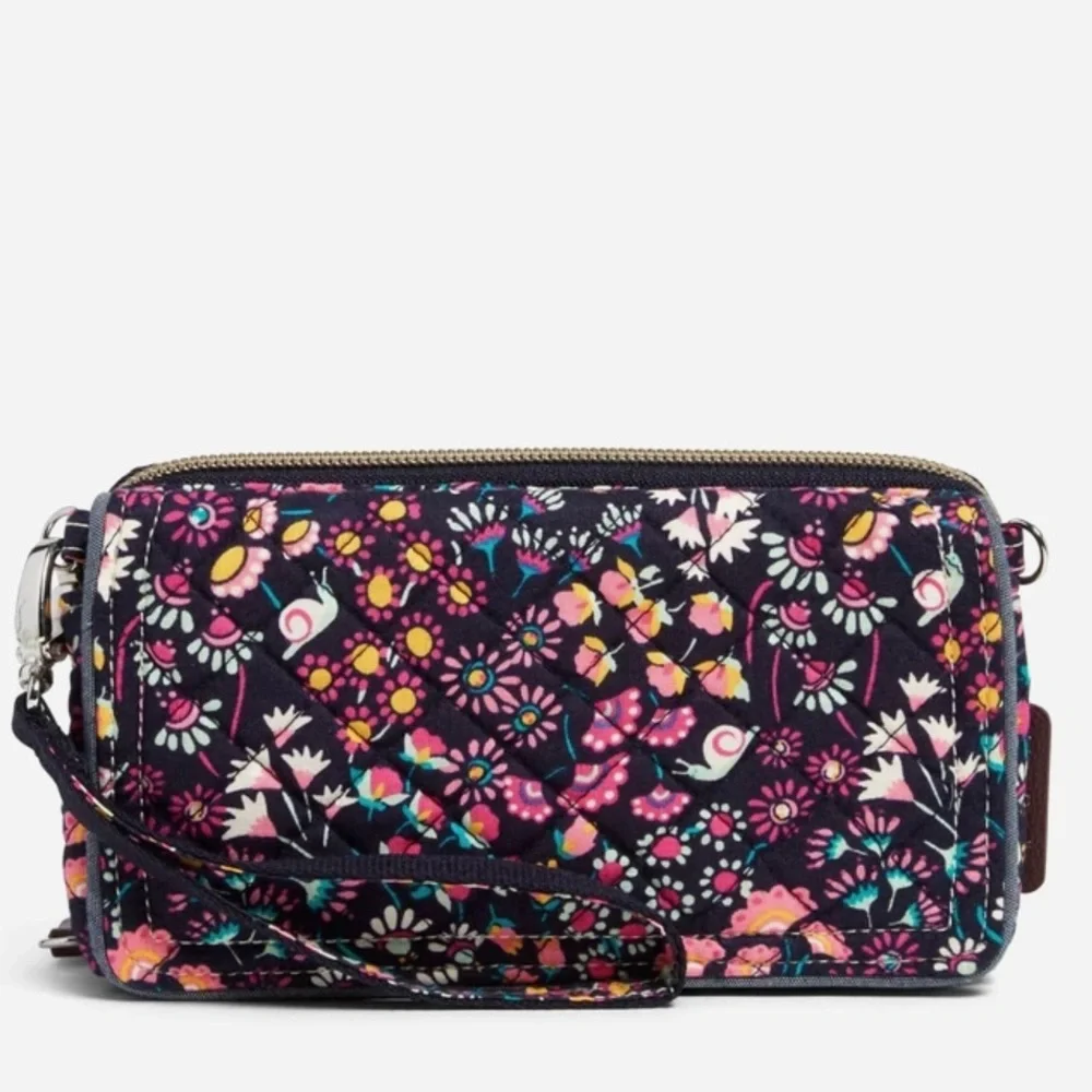 NWT Vera Bradley VBU RFID Compact Crossbody Bag in Petite Garden - Picture 2 of 14